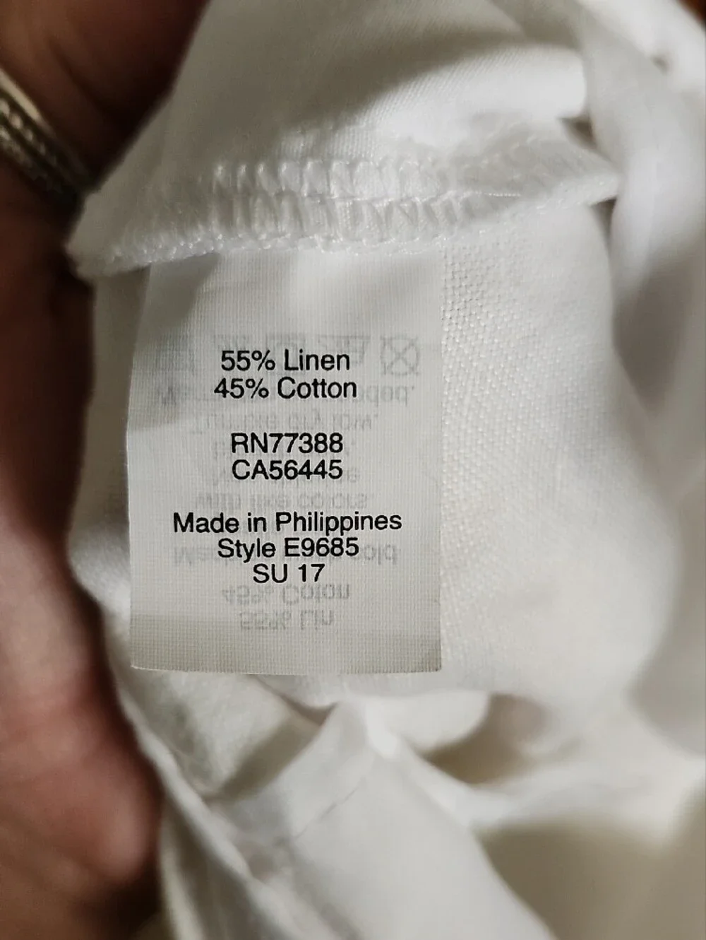 J. Crew White Cotton Linen Scalloped-Edge Shorts Womens 14